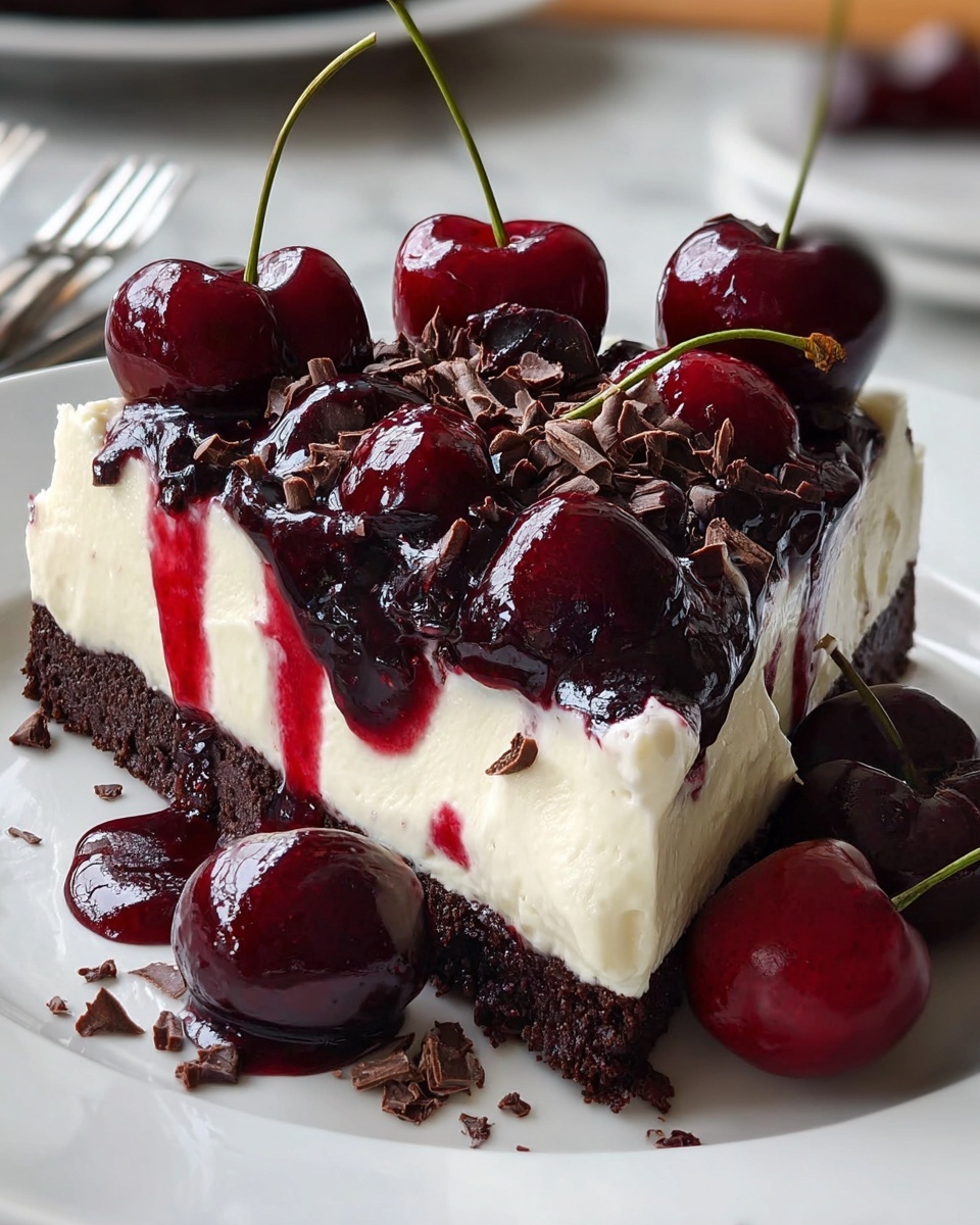 No-Bake Black Forest Berry Cheesecake Recipe - Recipe Image