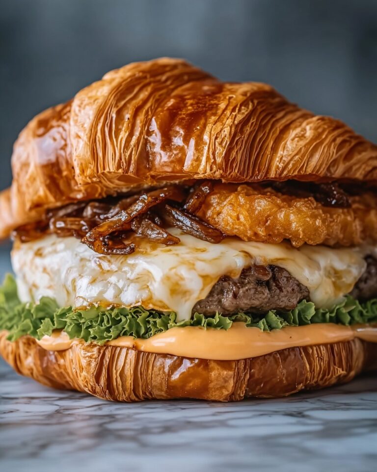 French Onion Croissant Burger: A Savory Twist on a Classic Favorite Recipe
