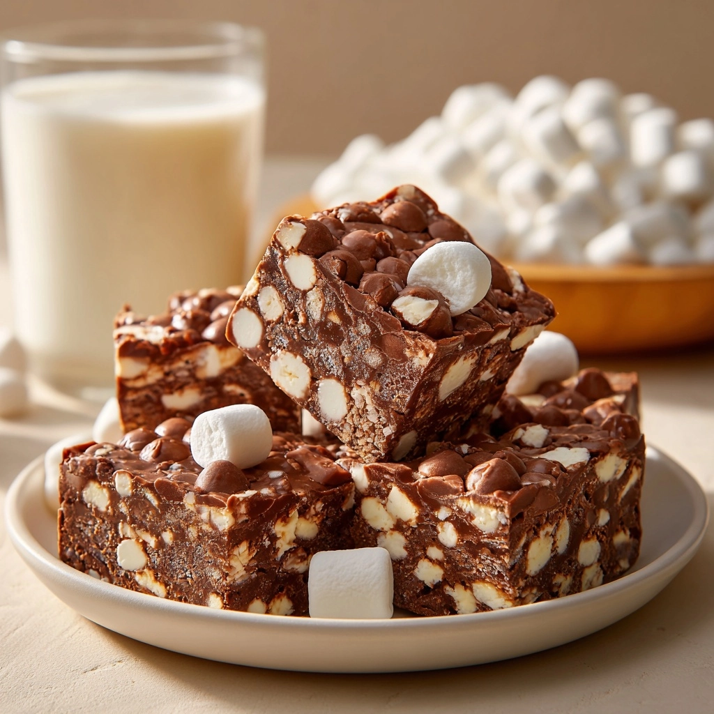 No-Bake Rocky Road Squares Recipe - Recipe Image