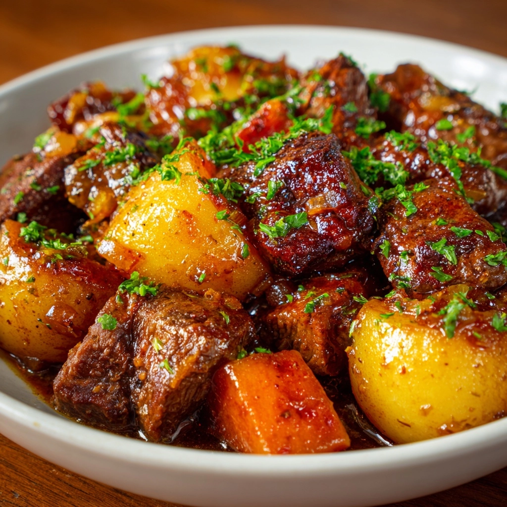 Crockpot Loaded Steak and Potato Bake Recipe - Recipe Image
