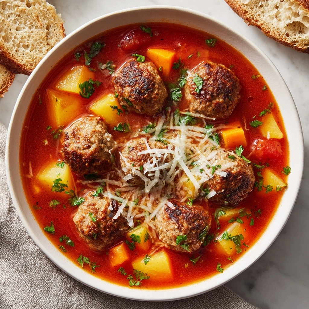 Short-Cut Italian Meatball Soup Recipe - Recipe Image