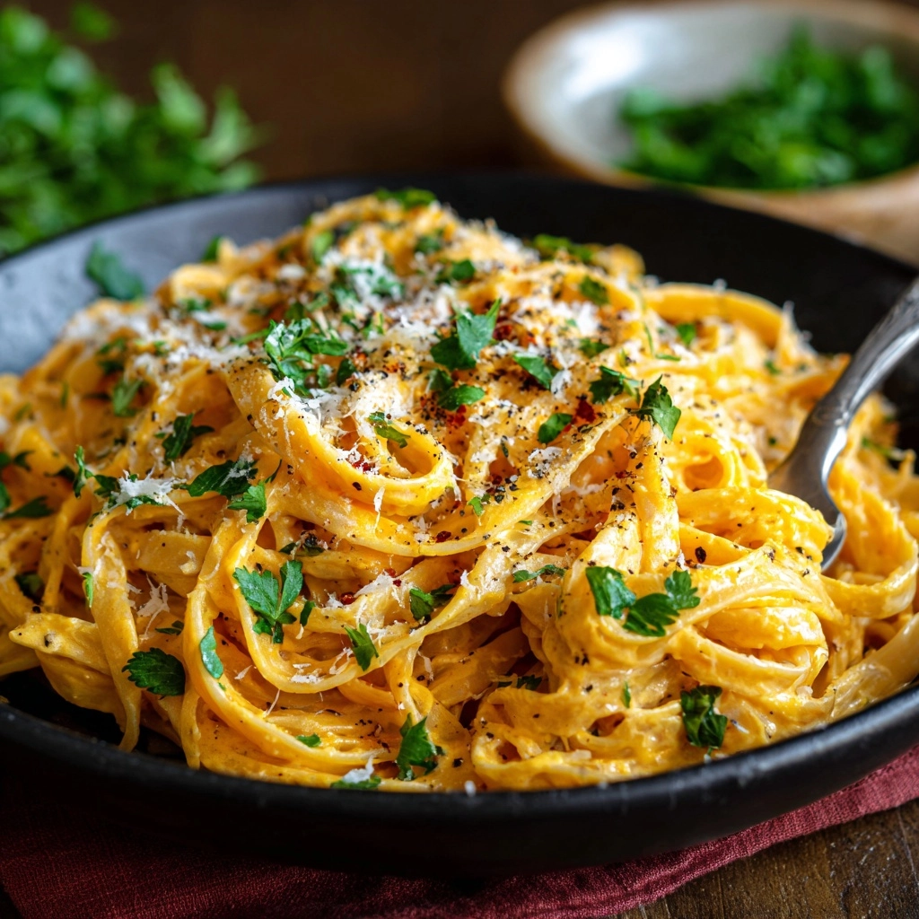 Creamy Red Pepper Alfredo Sauce Recipe - Recipe Image