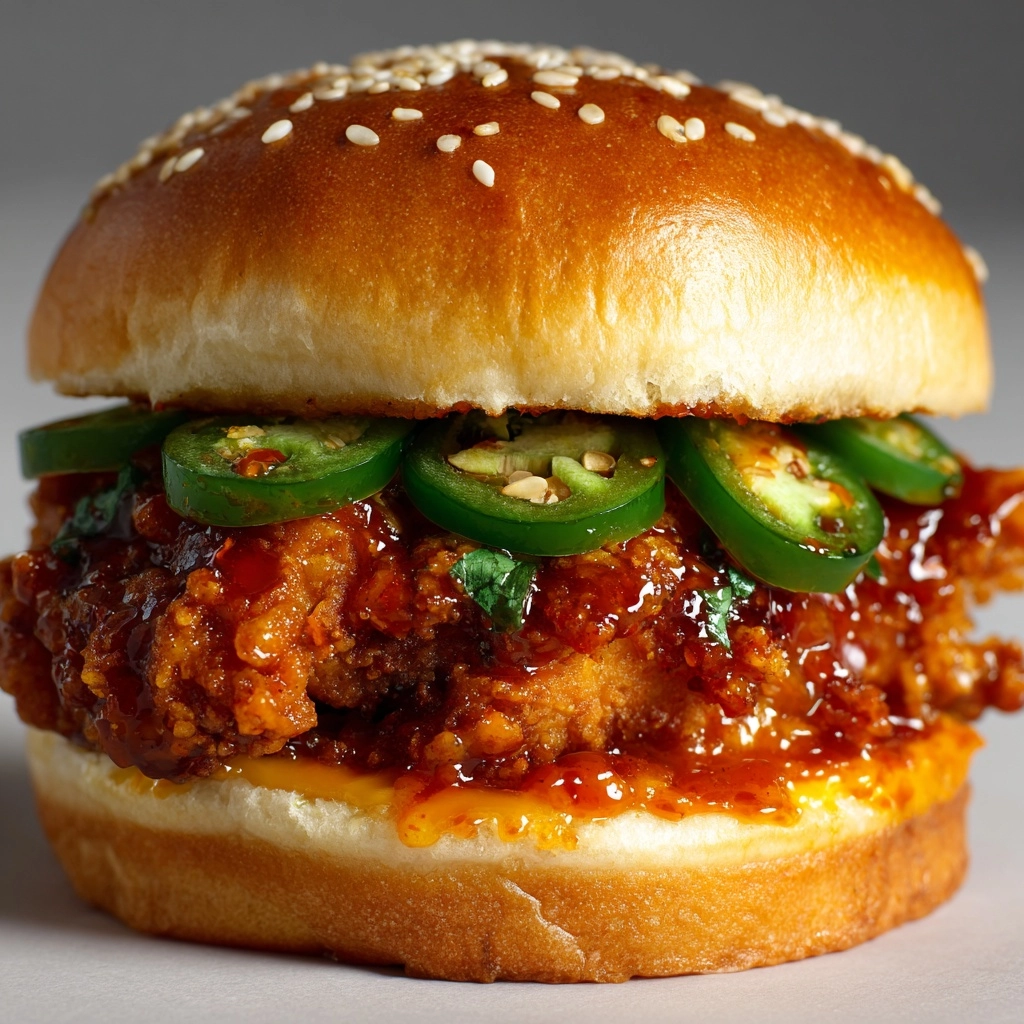 Jalapeño Honey Drenched Crispy Fried Chicken Sandwich Recipe - Recipe Image