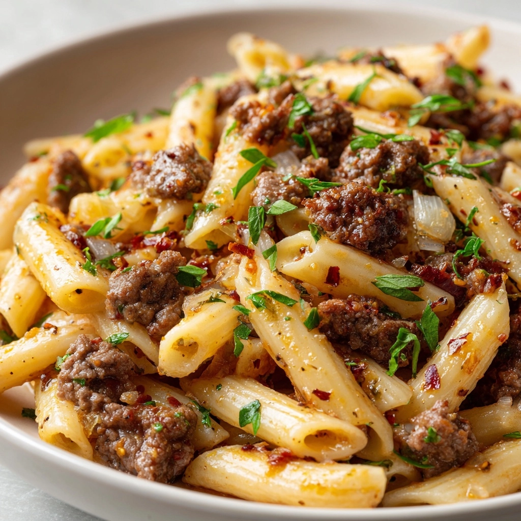 Philly Cheesesteak Pasta Recipe - Recipe Image