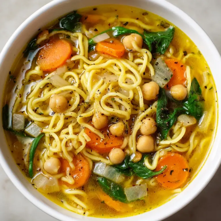 Vegan Chickpea Noodle Soup Recipe