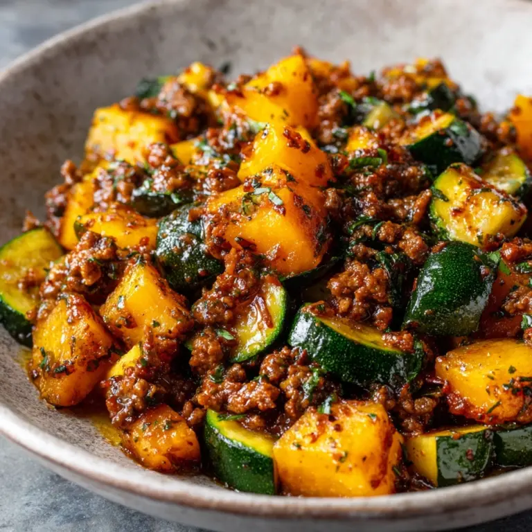 Ground Beef Zucchini Sweet Potato Skillet Recipe
