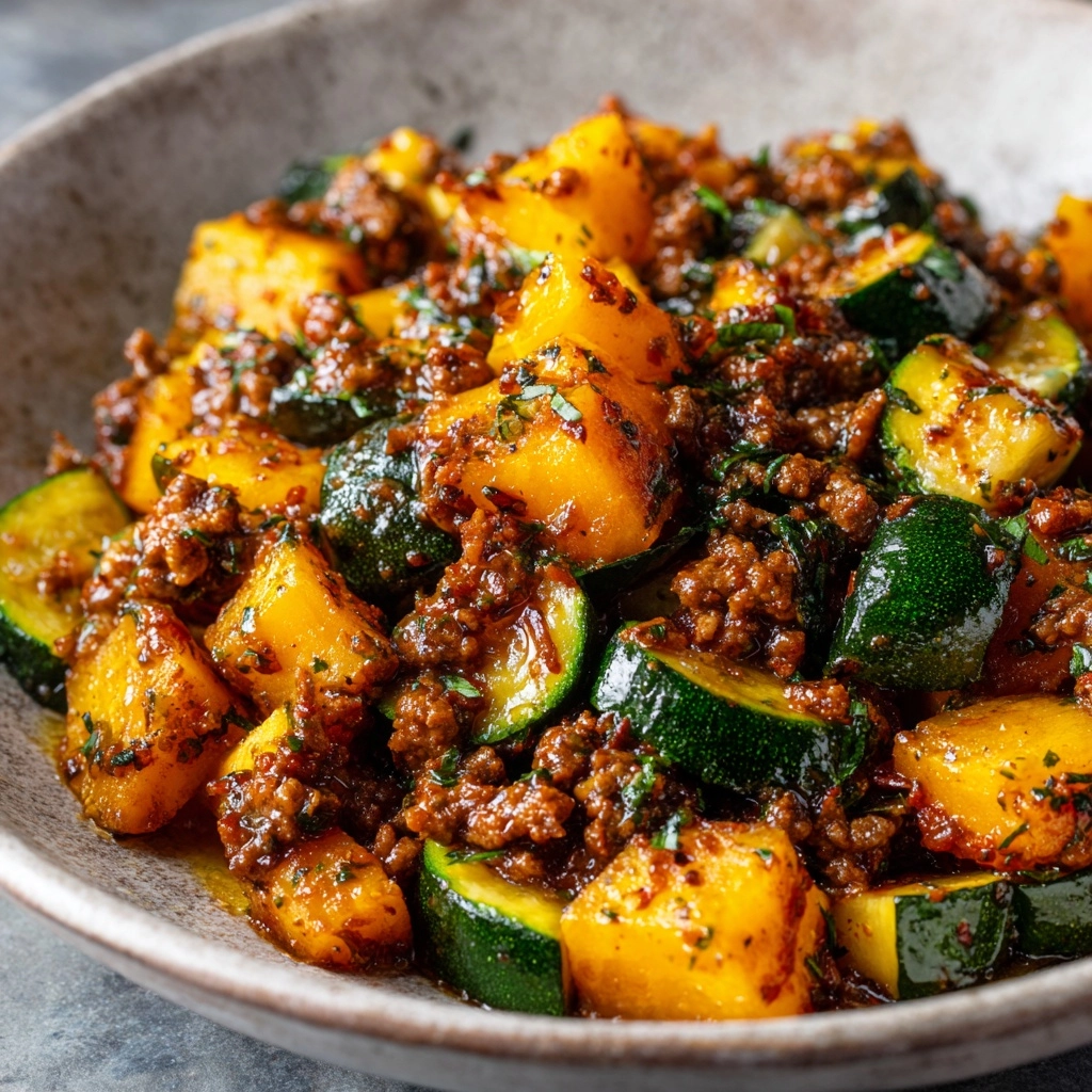Ground Beef Zucchini Sweet Potato Skillet Recipe - Recipe Image