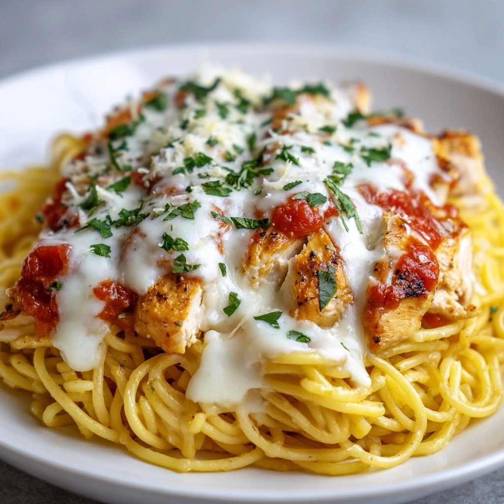 One-Pot Chicken Parmesan Pasta Recipe - Recipe Image
