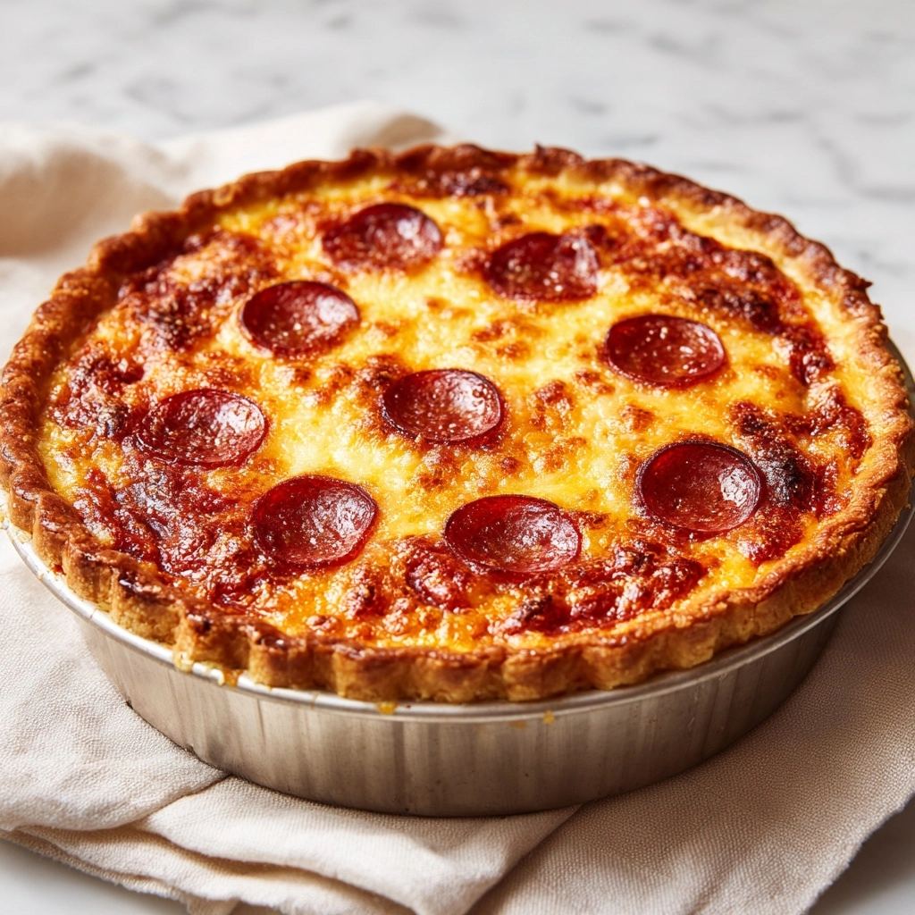 Pepperoni Pizza Quiche Recipe - Recipe Image