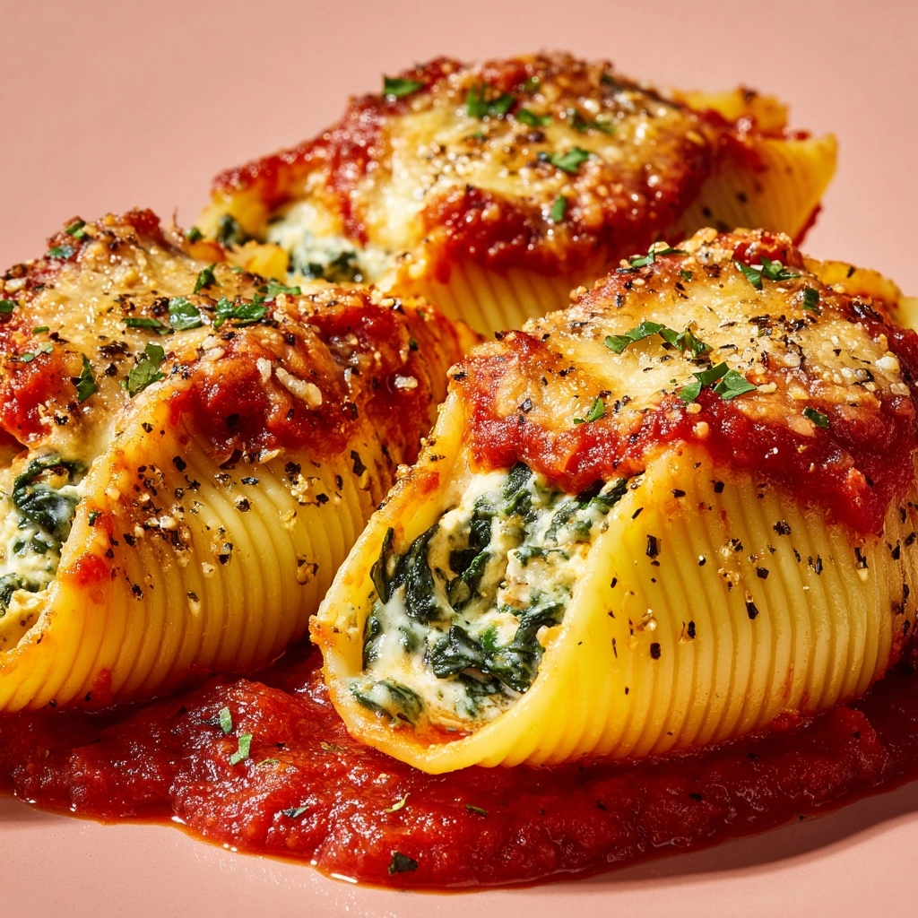 Shrimp and Spinach Stuffed Pasta Rolls with Roasted Red Pepper Cream Recipe - Recipe Image