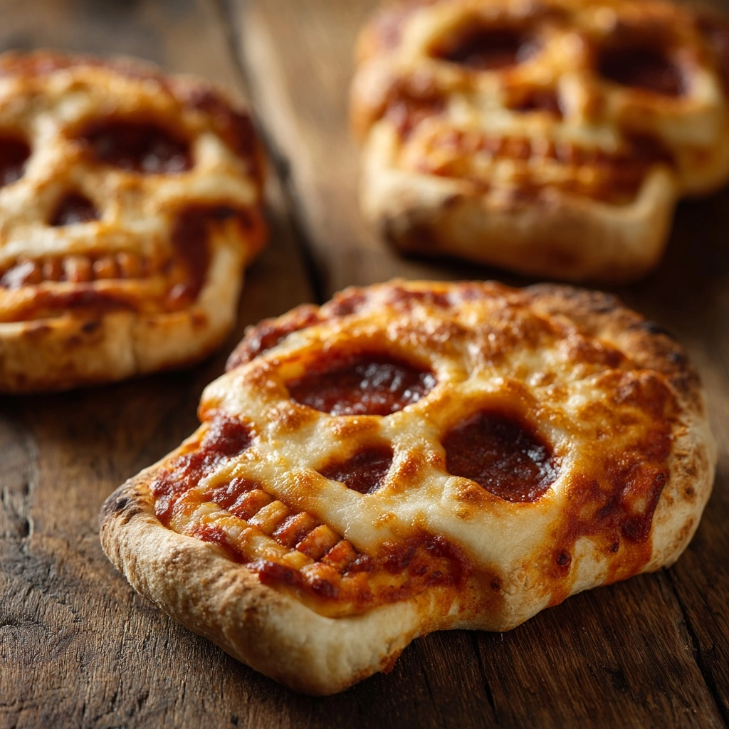 Cheesy Halloween Pizza Skulls Recipe - Recipe Image