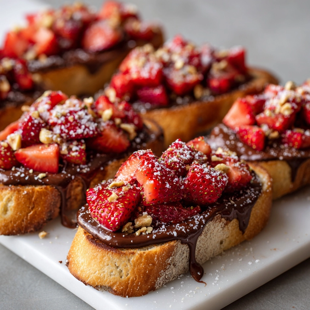 Chocolate Strawberry Bruschetta Dessert Recipe - Recipe Image