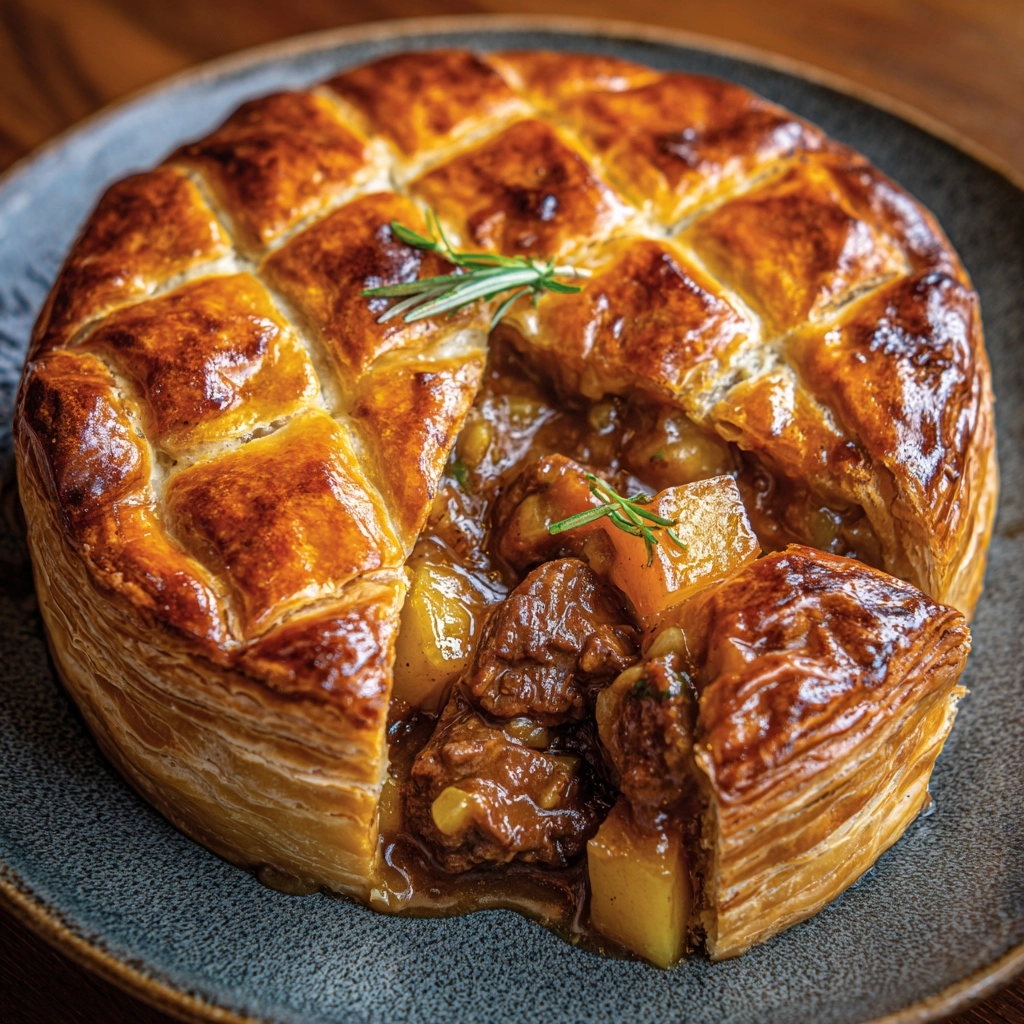 Rich and Tasty Slow-Cooked Steak Pie Recipe - Recipe Image