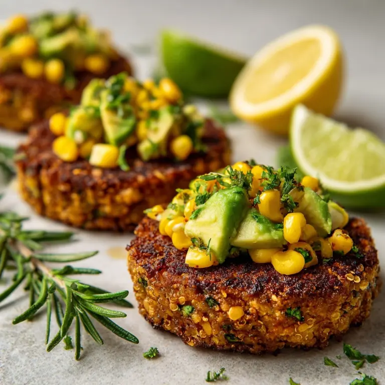 Chicken Burgers with Avocado Corn Salsa Recipe