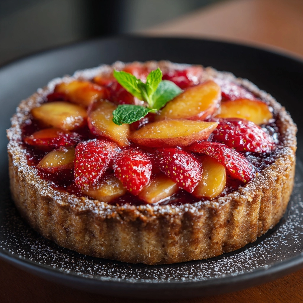 Strawberry Peach Cake Recipe - Recipe Image