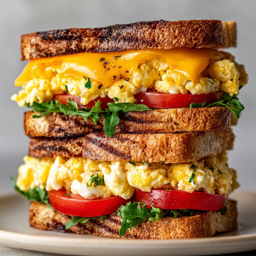 High Protein Vegetarian Breakfast Sandwiches Recipe - Recipe Image