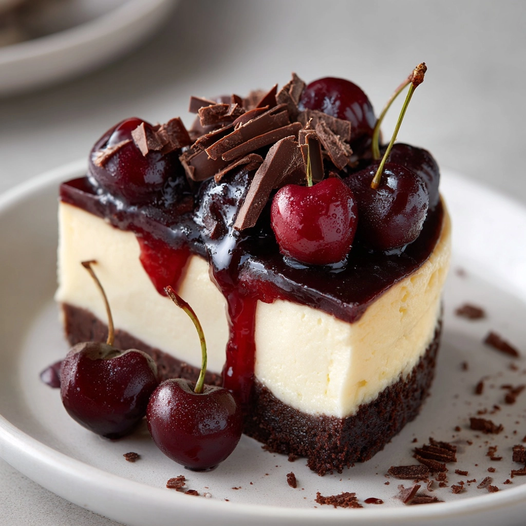 No-Bake Black Forest Berry Cheesecake Recipe - Recipe Image