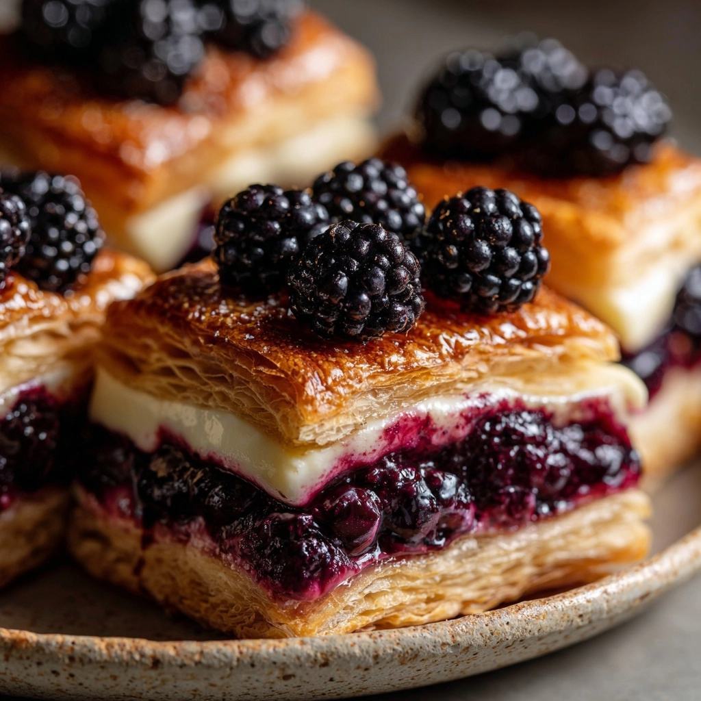 Blackberry Cream Cheese Puff Pastry Bites Recipe - Recipe Image