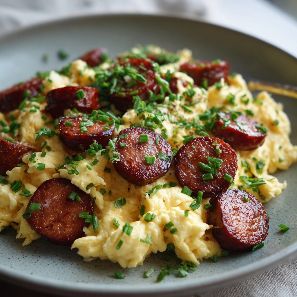 Scrambled Eggs with Polish Kielbasa Recipe - Recipe Image