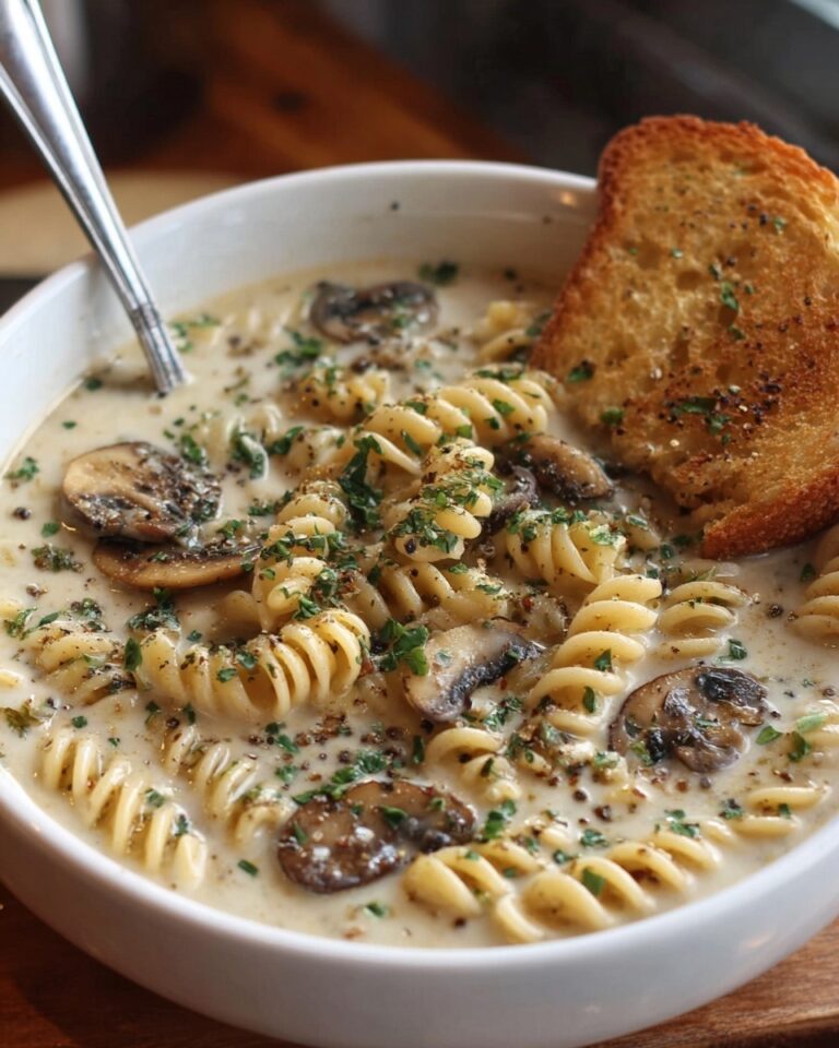 Creamy Mushroom Pasta Soup Recipe
