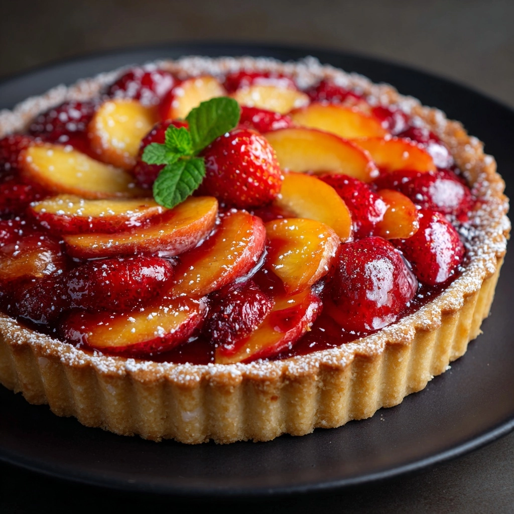 Strawberry Peach Cake Recipe - Recipe Image