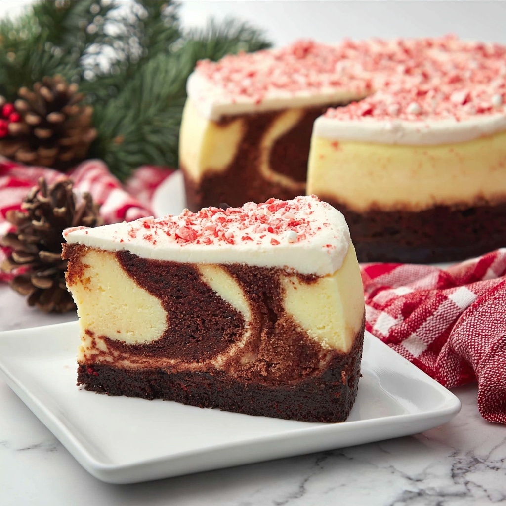 Candy Cane Cheesecake Cake Recipe - Recipe Image