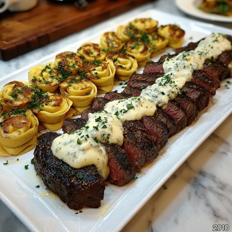 Indulgent Cajun Garlic Butter Steak with Cheesy Alfredo Tortellini Recipe