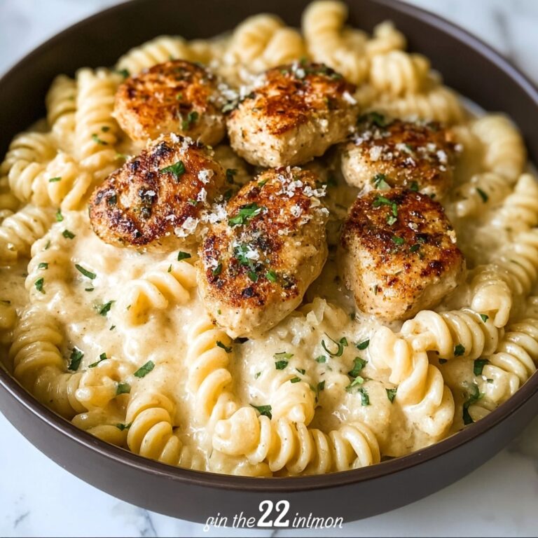 Creamy Garlic Butter Chicken and Rotini in Parmesan Sauce Recipe