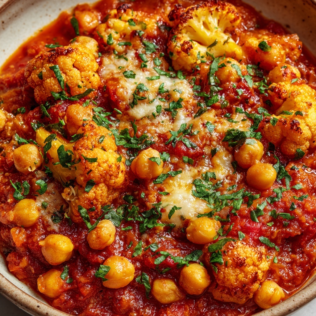Creamy Tomato Chickpea and Cauliflower Masala Recipe - Recipe Image