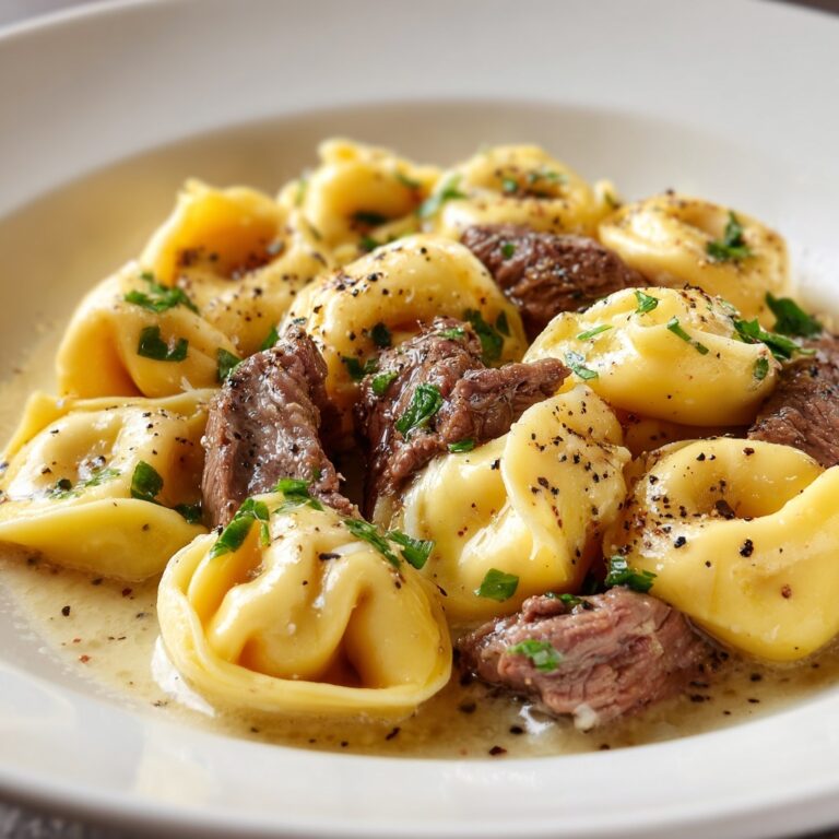 Cheesesteak Tortellini in Rich Provolone Sauce Recipe
