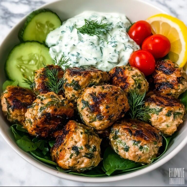 Greek Chicken Meatballs with Tzatziki Sauce Recipe