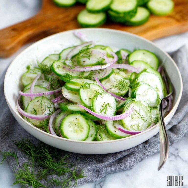 Creamy Cucumber Dill Salad with Red Onion Recipe