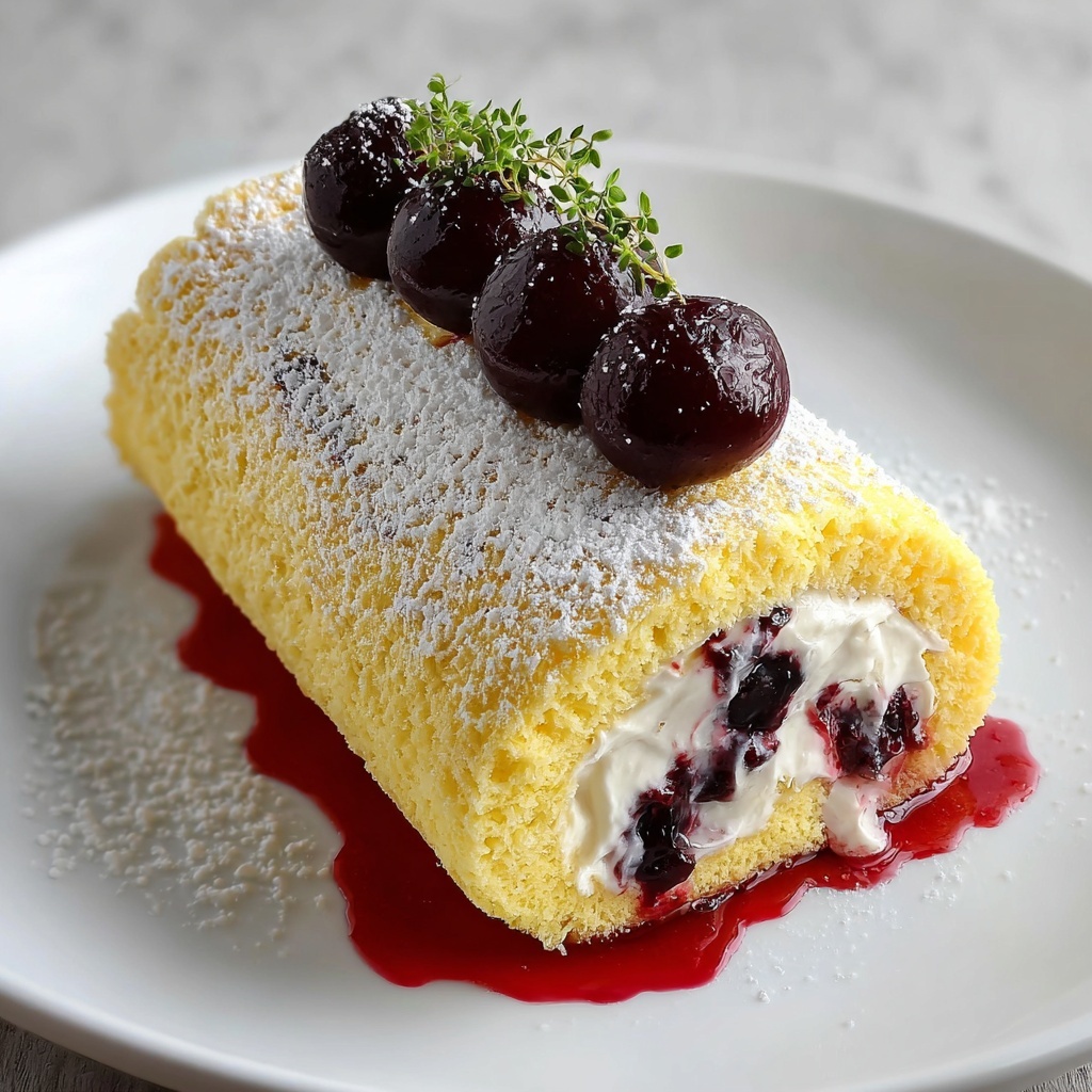 Cherry Cheesecake Cake Roll Recipe - Recipe Image