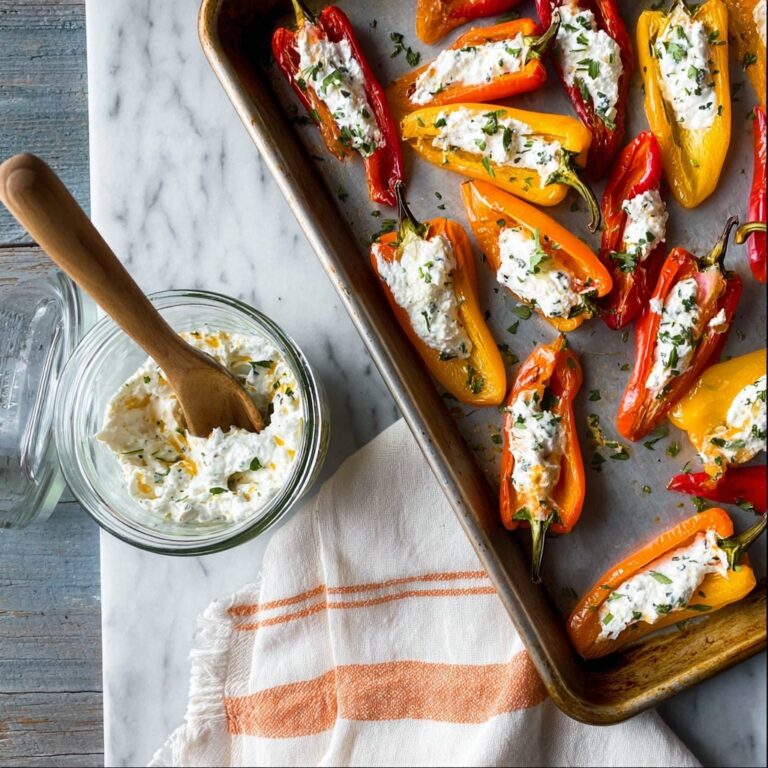 Grilled Stuffed Mini Peppers with Goat Cheese and Fresh Herbs Recipe